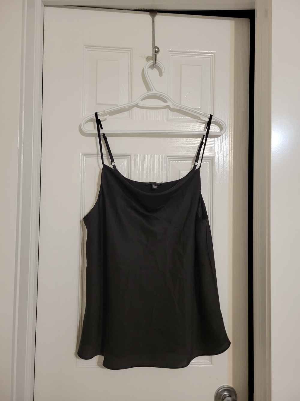 Tamara H Black Satin Camisole with Adjustable Straps Size L